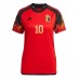 Belgio Eden Hazard #10 Prima Maglia Femmina Mondiali 2022 Manica Corta
